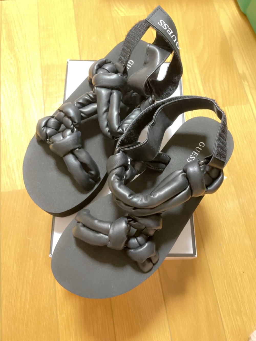GUESS Black Albina Knotted Strap Sandals